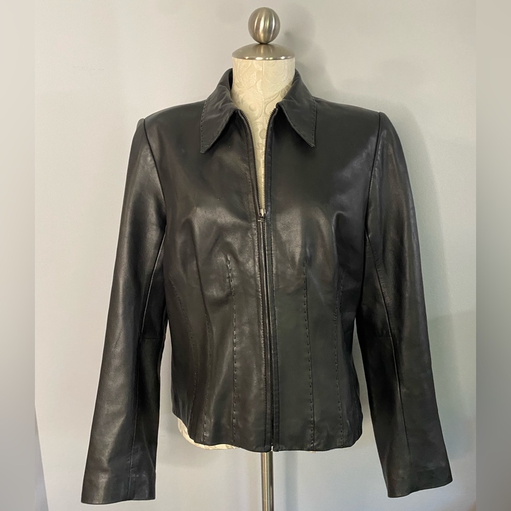 VS2 Black leather jacket Size Large